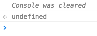 console.clear() function