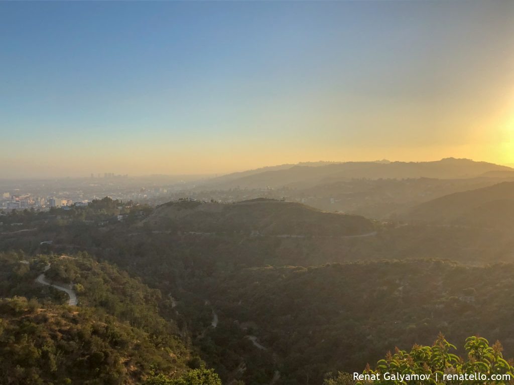 Hollywood hills sunset