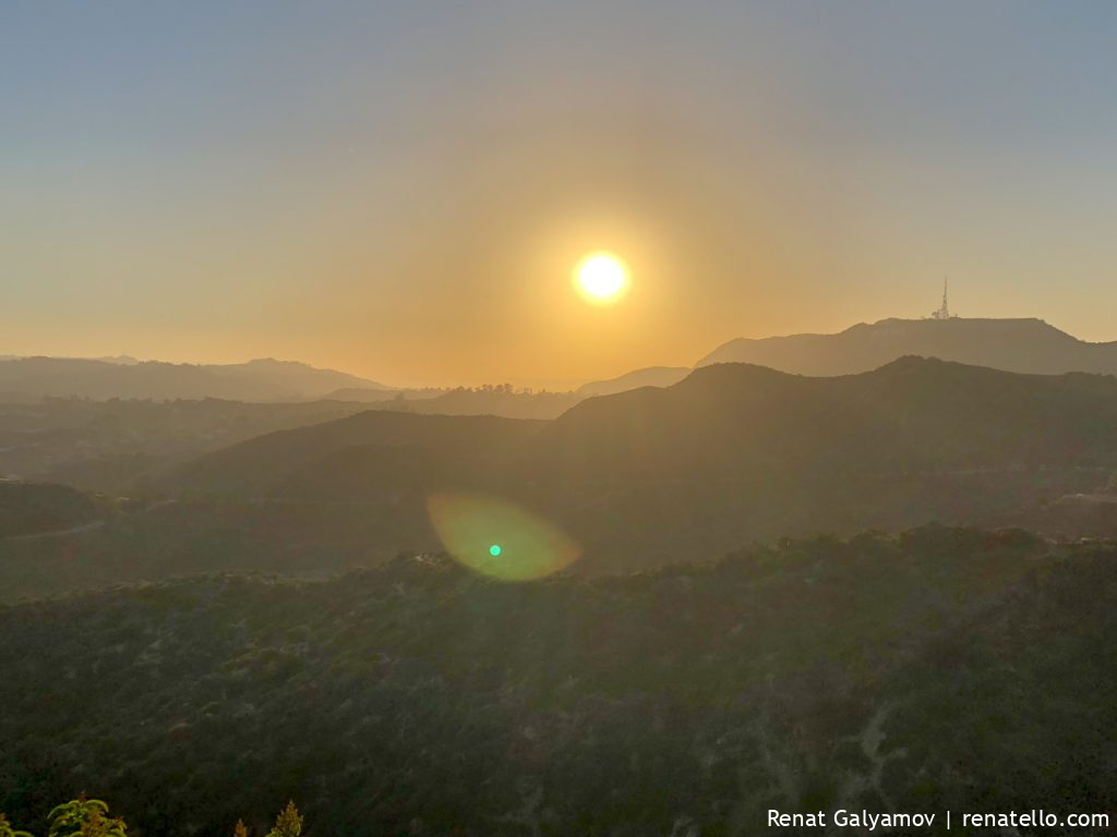 Hollywood hills sunset from Griffith Observatory