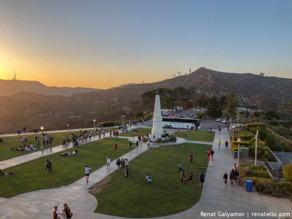 Griffith Observatory sunset back garden