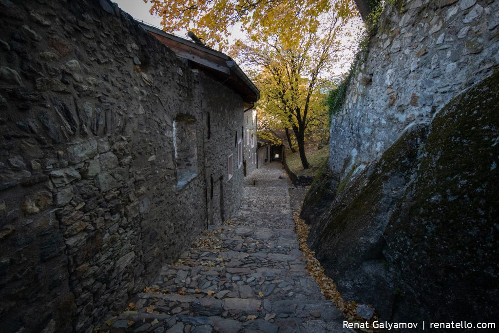 Old roads in Château de Valère, Valère Basilica, Valère castle in Sion, Switzerland