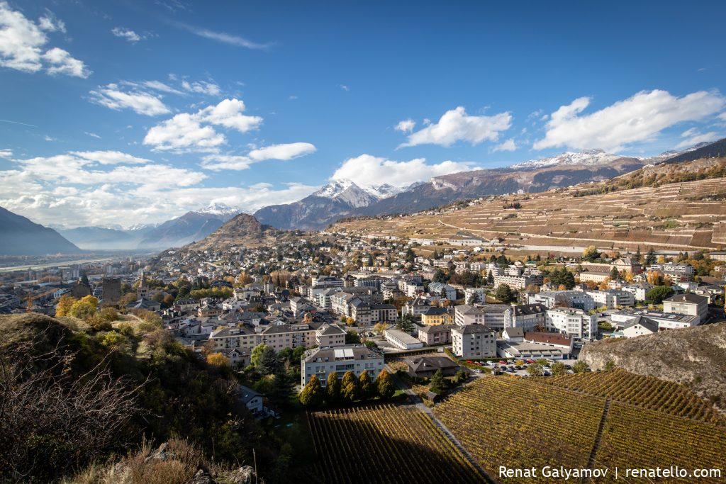 Warm and sunny day in a beautiful Sion, Switzerland