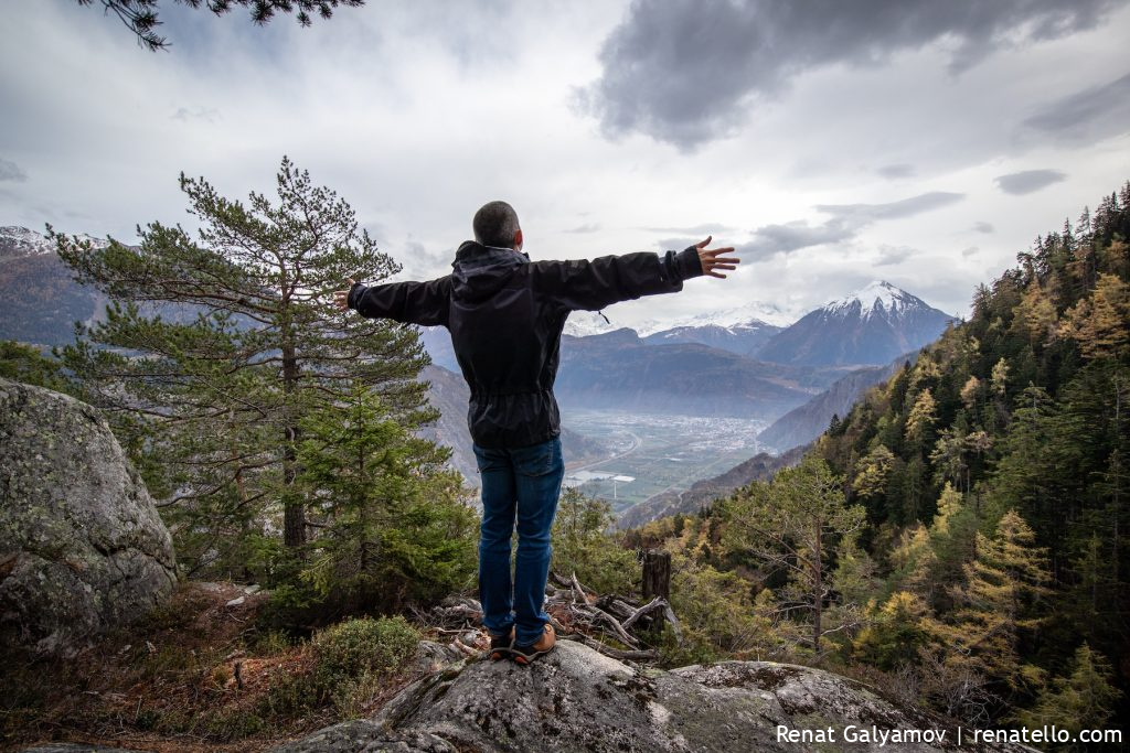 Renat in Gorges du Dailley, Alps, Swizerland