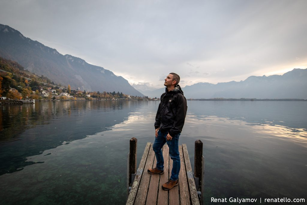 Renat Galyamov by the Lake Geneva in Montreux, Swizerland.