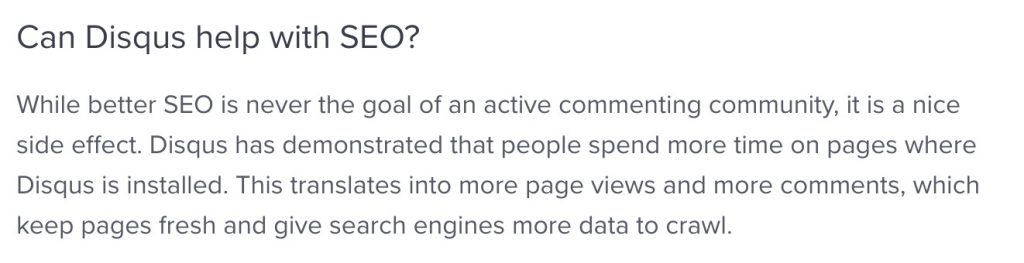 Disqus.com comments SEO