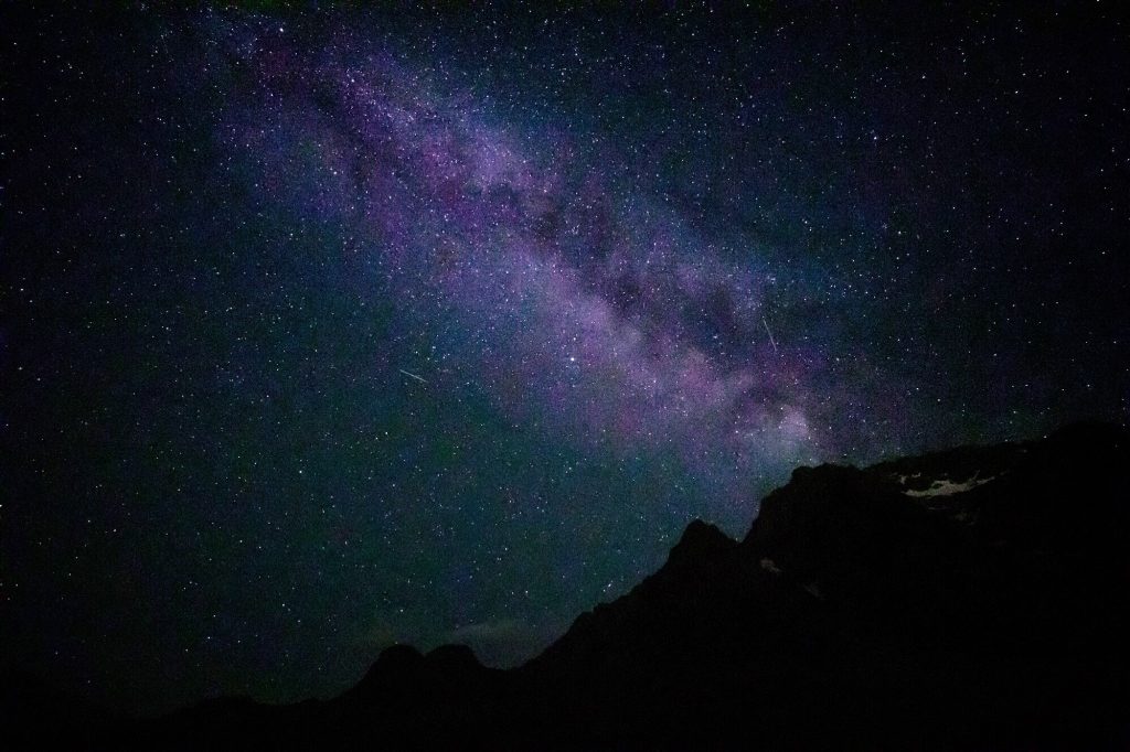 Milky Way, night sky in Almaty