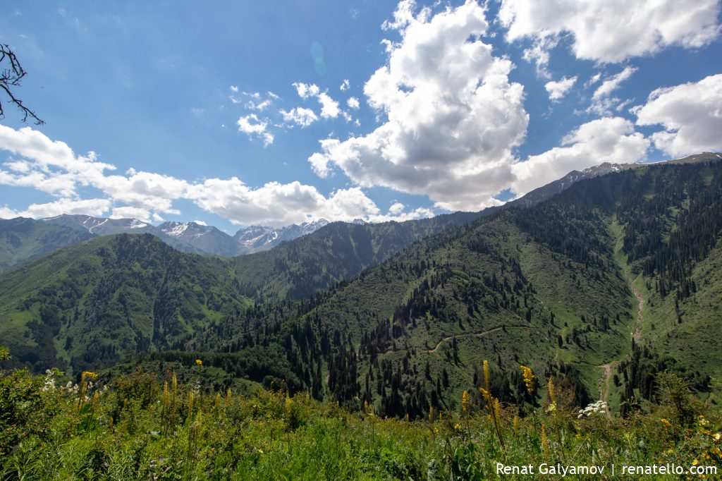 Panorama of the mountains of Almaty