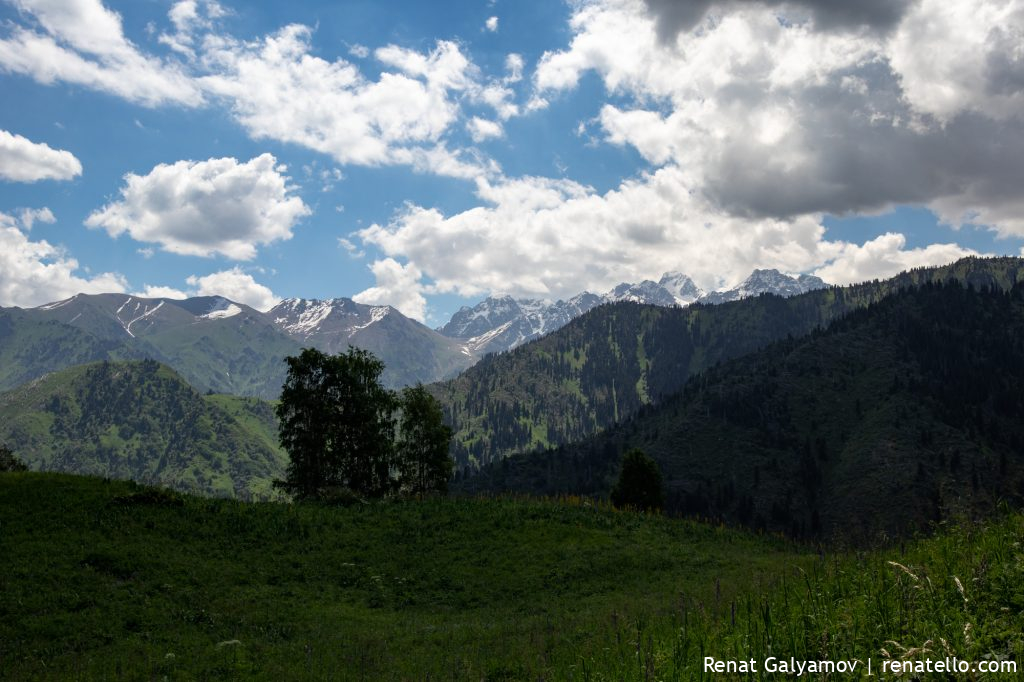 Almaty mountains in the shade